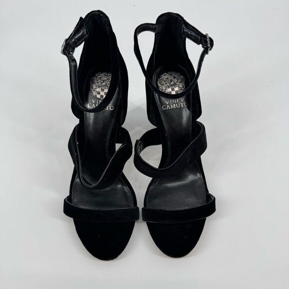 New Vince Camuto Velvet Robeka‎ Heeled Sandal Black 8.5 - Picture 3 of 9